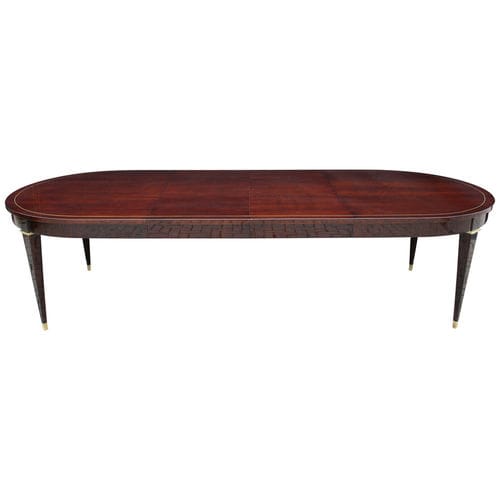 Table à manger Art Déco - T023 - Cygal Art Deco GmbH & Co. KG - en palissandre / avec piètement en bois / ovale