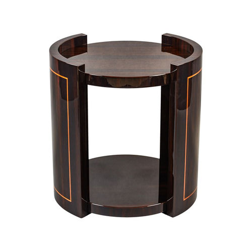 Table d'appoint Art Déco - BS063 - Cygal Art Deco GmbH & Co. KG - en bois verni brillant / en ébène de macassar / avec piètement en bois vernis