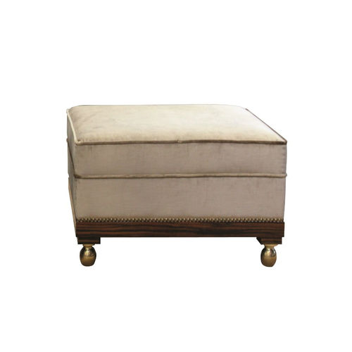 Pouf Art Déco - S130H - Cygal Art Deco GmbH & Co. KG - en tissu / en cuir / en laiton