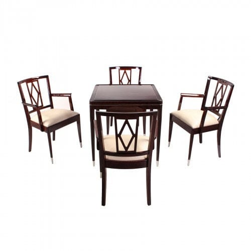 Table de poker Art Déco - STA001 - Cygal Art Deco GmbH & Co. KG - résidentielle / en cuir / en acajou