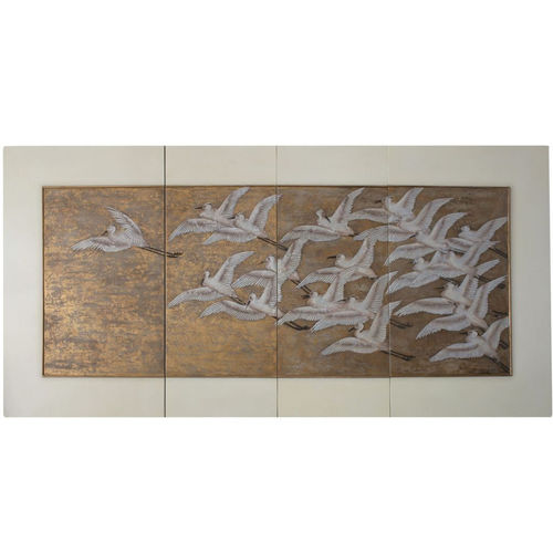 Panneau décoratif mural - ART004 - CRANE - Cygal Art Deco GmbH & Co. KG - en bois / à relief / gris