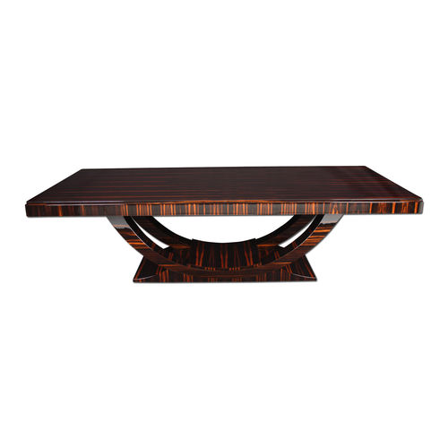 Table de conférence Art Déco - T020 - Cygal Art Deco GmbH & Co. KG - en bois verni brillant / en ébène de macassar / avec piètement en ébène de macassar