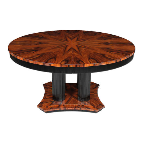 Table Art Déco - T041 - Cygal Art Deco GmbH & Co. KG - en bois verni brillant / en bois de rose / avec piètement en bois vernis