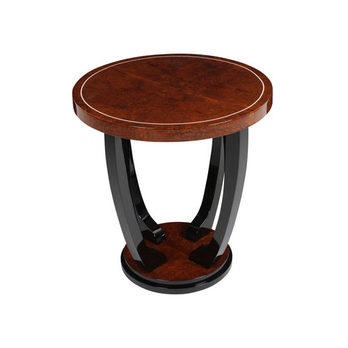 Table d'appoint Art Déco - BS001 - Cygal Art Deco GmbH & Co. KG - en bois verni brillant / en ziricote / avec piètement en bois vernis