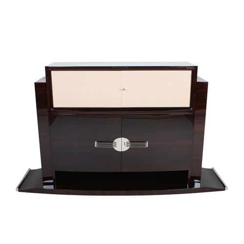 Buffet Art Déco - SB024 - Cygal Art Deco GmbH & Co. KG - en bois de rose / en acier inoxydable / en cuir