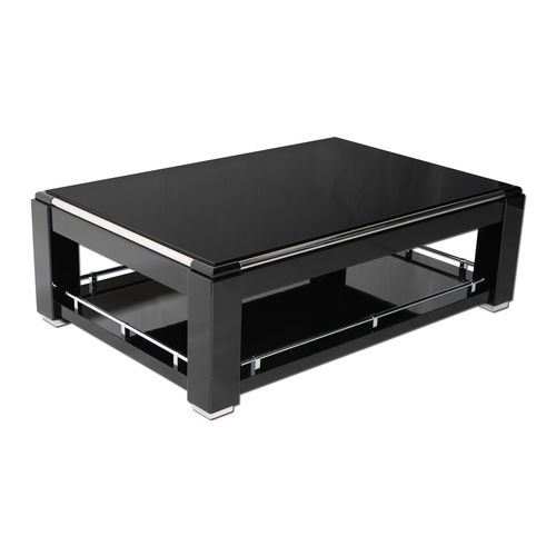 Table basse Art Déco - CT031 - Cygal Art Deco GmbH & Co. KG - en bois verni brillant / en acier inoxydable / avec piètement en acier inoxydable