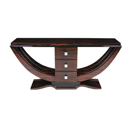 Console Art Déco - KS027 - Cygal Art Deco GmbH & Co. KG - en bois verni brillant / en ébène de macassar / avec piètement en bois