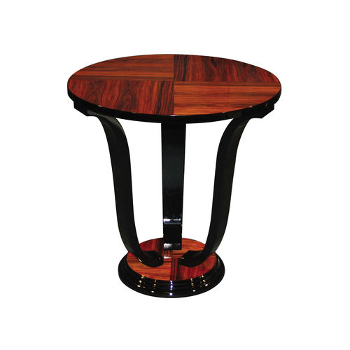 Table d'appoint Art Déco - BS006 - Cygal Art Deco GmbH & Co. KG - en bois verni brillant / en palissandre / avec piètement en bois vernis