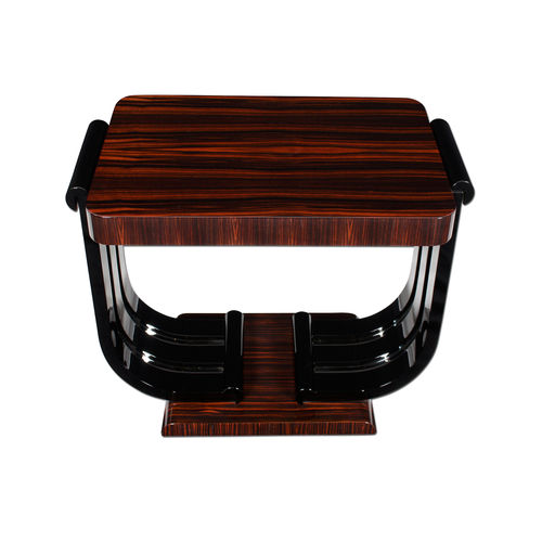 Table d'appoint Art Déco - BS051 - Cygal Art Deco GmbH & Co. KG - en bois verni brillant / en ébène de macassar / avec piètement en bois vernis