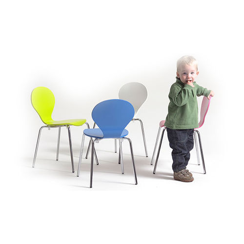 Chaise design scandinave - RONDO - Danerka - d'intérieur / en stratifié / avec piètement en acier chromé