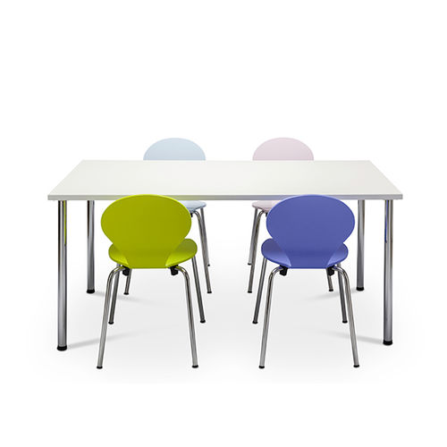 Table contemporaine - Danerka - en acier / en linoléum / avec piètement en acier