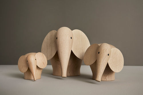 Sculpture en chêne - NUNU - WOUD - en bois peint / à poser / taupe