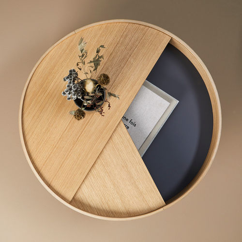 Table d'appoint contemporaine - ARC - WOUD - en chêne / en frêne / avec piètement en chêne