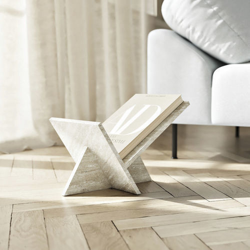 Porte-revues contemporain - MOUNTAIN  - WOUD - résidentiel / en travertin / beige