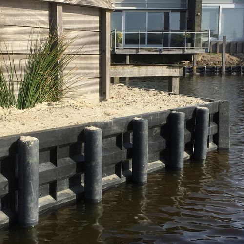 Mur de soutènement en plastique recyclé - RAPIDRETAIN  - Lankhorst - préfabriqué / pour clôture de jardin