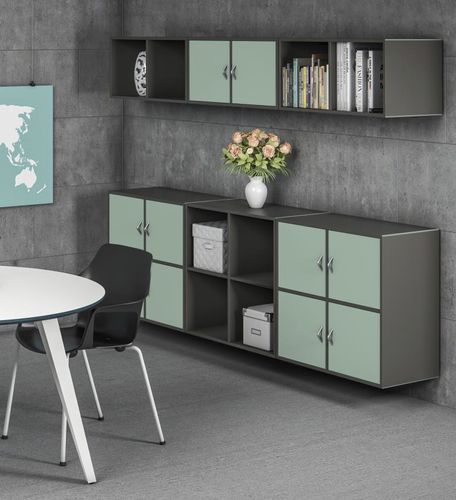 Armoire de classement haute - V - cube Design - murale / avec porte battante / contemporaine
