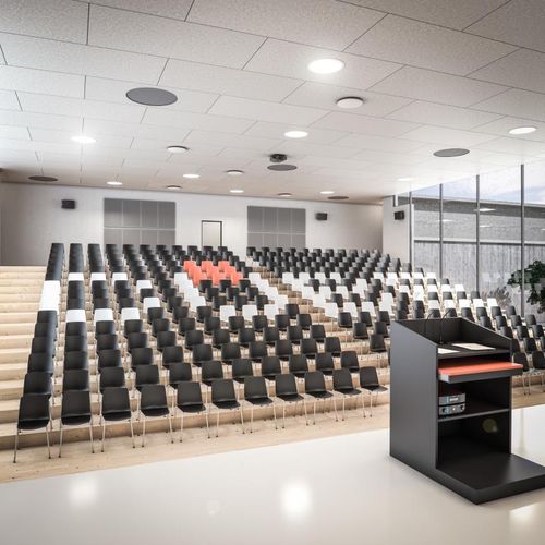 Chaise d'auditorium en polypropylène - VESPER SHELL - cube Design - empilable / contract / sans accoudoirs