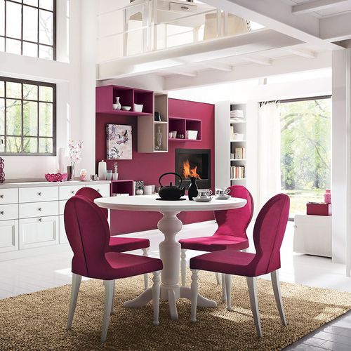 Chaise de salle à manger classique - NEVE E CICLAMINO - Callesella - d'intérieur / en tissu / avec piètement en bois