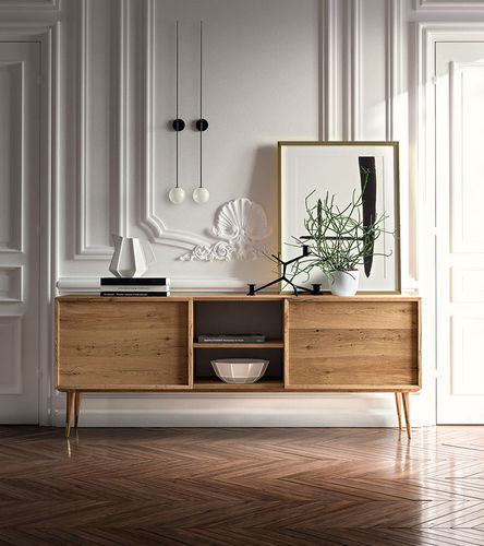 Buffet sur pieds hauts - MILAN 2019 - Callesella - contemporain / en bois / avec étagère