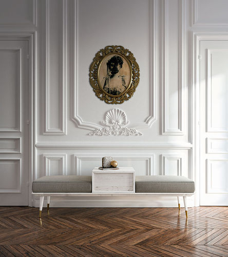 Banquette contemporaine - MILAN 2019 - Callesella - en tissu / en bois / à tablette