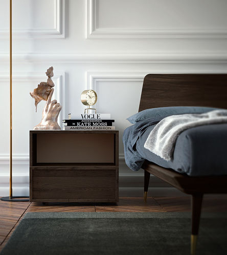 Table de chevet contemporaine - MILAN 2019 - Callesella - en bois / rectangulaire / avec rangement