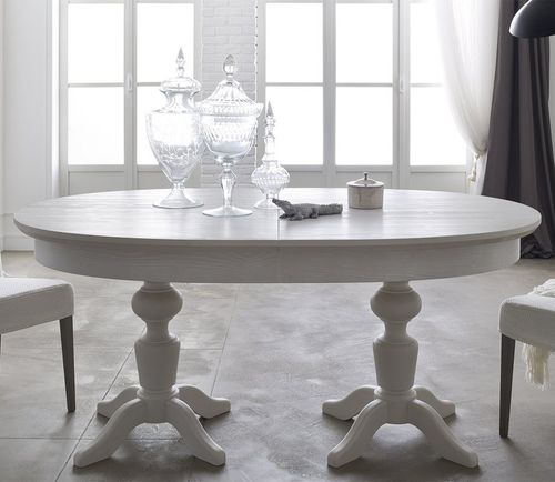 Table à manger classique - Callesella - en bois / ovale / à rallonge