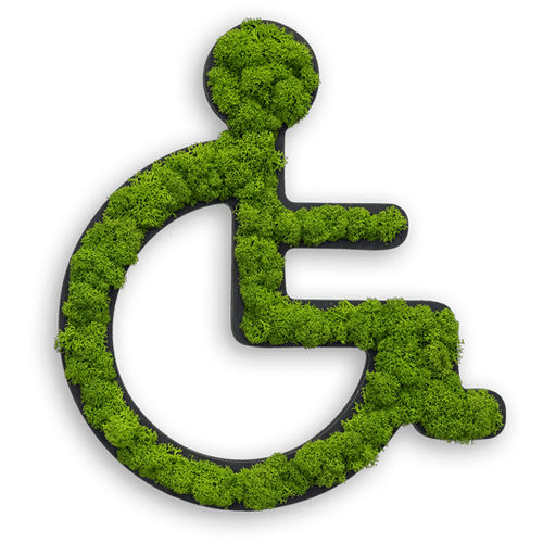 Tableau végétal en mousse boule - WHEELCHAIR - FlowerArt GmbH - naturel / d'intérieur / pictogramme