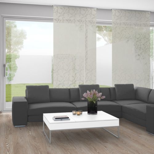 Tissu pour rideaux - FARELL 9913 - ado goldkante - à fleurs / en polyester / en viscose