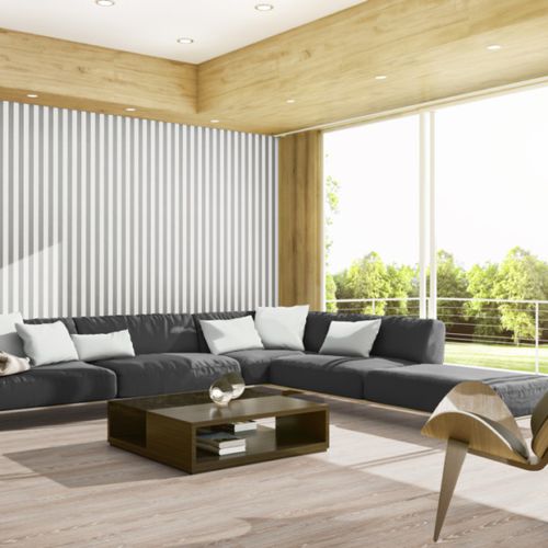 Revêtement mural pour intérieur - STRIPY 1126 - ado goldkante - en polyester / lisse / aspect tissu
