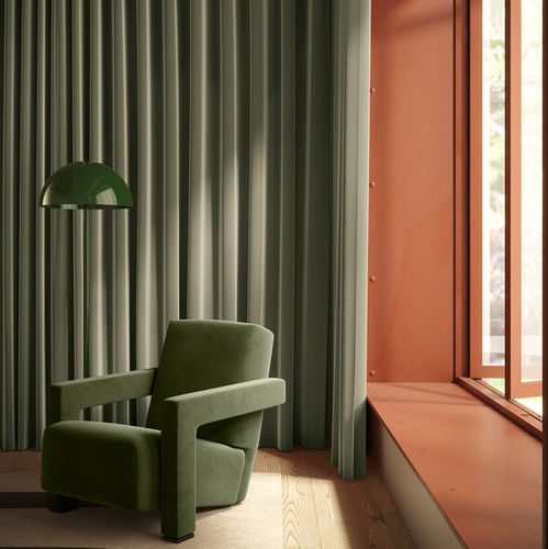 Tissu pour rideaux - GOOD MOOD - ado goldkante - uni / en polyester / lavable