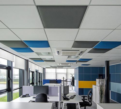 Panneau acoustique pour plafond - QUIETO - myO - pour faux-plafond / en tissu / rectangulaire
