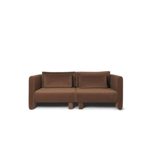 Canapé modulable - Dase - Ferm Living - design / en velours / en bois