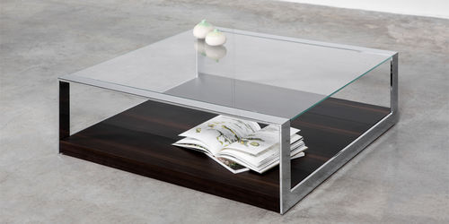 Table basse contemporaine - ARCO - MASIS - en verre / rectangulaire / avec porte-revues