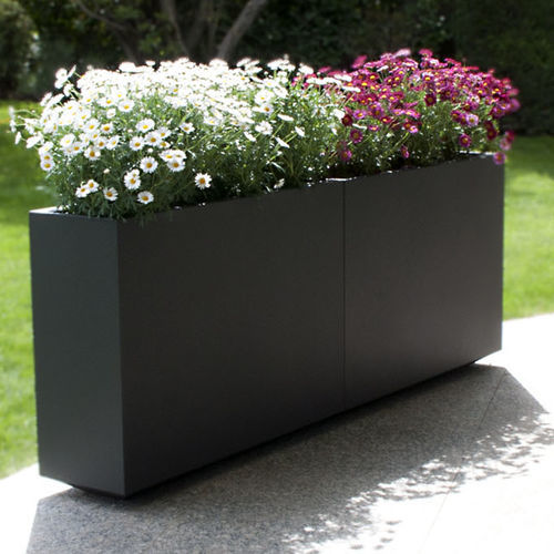 Jardinière en acier inoxydable - WALL  - Fesfoc - rectangulaire / carrée / contemporaine