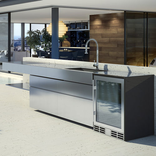 Îlot de cuisine en acier inoxydable - KRAKATOA ELITE PROFESSIONAL COAL - Fesfoc - en inox / en granite / de taille moyenne
