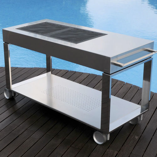 Barbecue à charbon - TACORA - Fesfoc - sur roulettes / en acier inoxydable