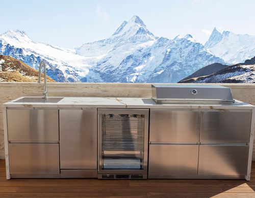Îlot de cuisine en acier inoxydable - Empire - Fesfoc - en inox / en granite / de grande taille