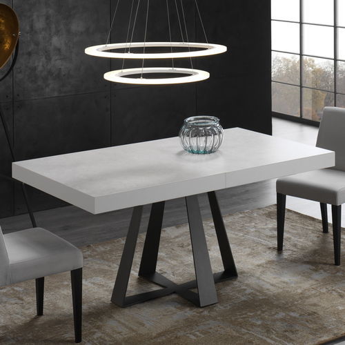 Table à manger contemporaine - CROSS - Indesan - en bois / en verre / en céramique