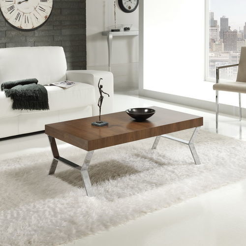 Table basse contemporaine - ZEN - Indesan - en verre / en placage de bois / en céramique