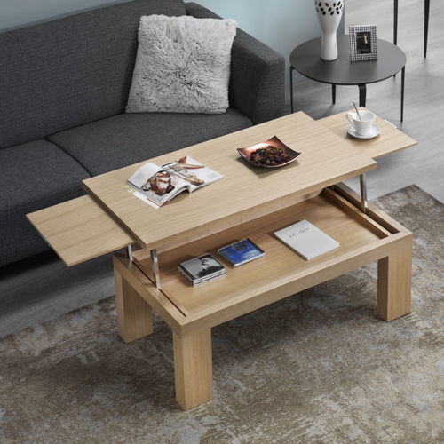Table basse contemporaine - ZENIT - Indesan - en placage de bois / avec piètement en bois / rectangulaire