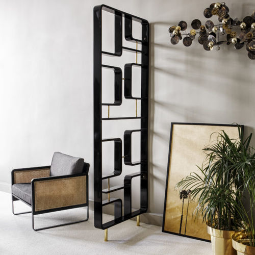 Séparateur d'espace en bois - Claustra / Divider - Red Edition - en laiton