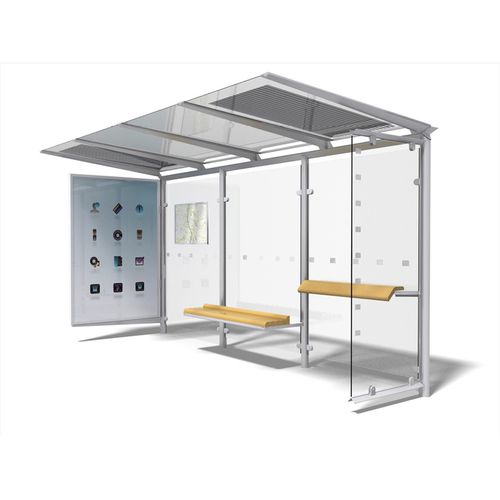 Abribus en métal - K4 - Euroelement Ltd. - en verre