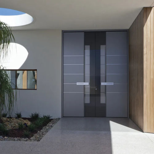 Porte en aluminium - Ultimum Multilevel 505 GLASS - Pirnar - d'entrée / en verre trempé / en inox