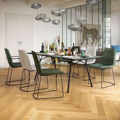 Chaise de salle à manger contemporaine - 117 - freistil - d'intérieur / en tissu / en cuir