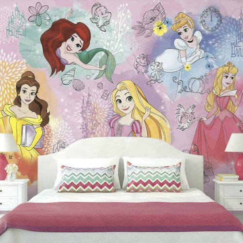 Papier peint contemporain - Disney Princess - York wallcoverings - en vinyle / motif pour enfant / aspect papier peint
