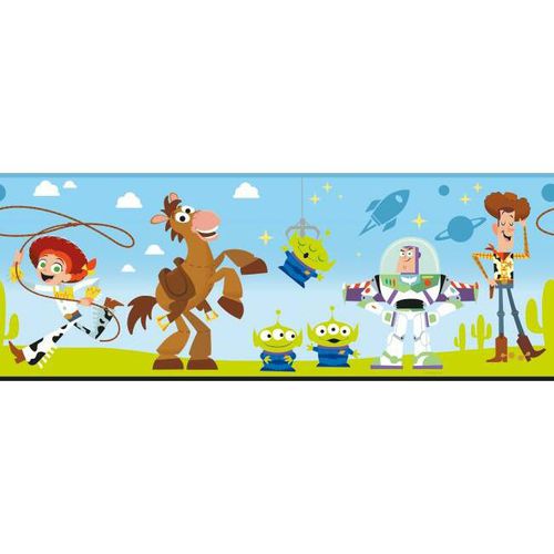 Frise de papier peint contemporaine - Disney and Pixar Toy Story 4 - York wallcoverings - motif pour enfant / bleue / verte