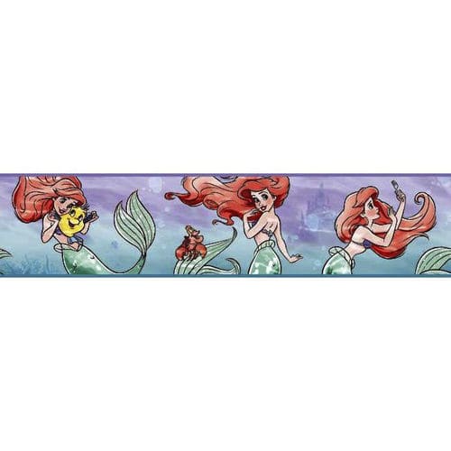 Frise de papier peint contemporaine - Disney The Little Mermaid Ariel & Friends - York wallcoverings - motif pour enfant / multicolore / non tissée