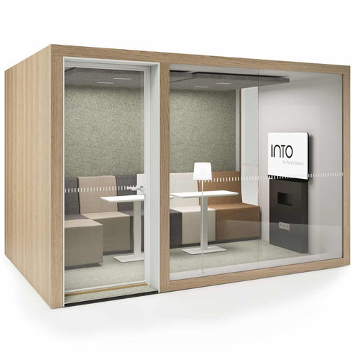 Bureau POD acoustique - POD 4 - INTO Concept - en verre / MDF / pour open space