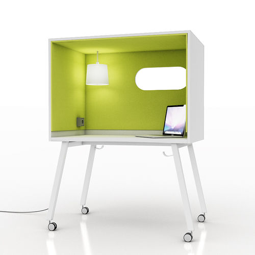 Bureau pour open space - ROLL IN - INTO Concept - contemporain / en MDF / acoustique