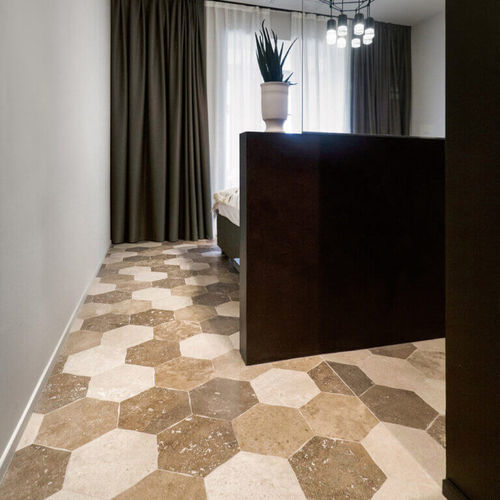 Carrelage en travertin - VIRTUS - Lafornasa - velouté / patiné / d'intérieur